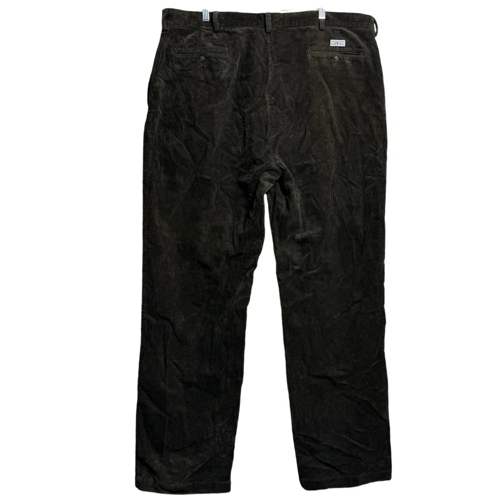 Polo Ralph Lauren Andrew Pant Mens 42x34 Brown Corduroy Pleated Trousers